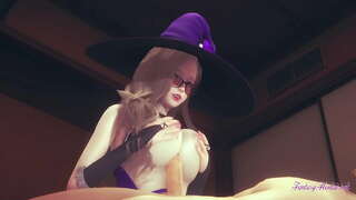 Genshin Kesan Lesbian - Pandangan Lisa main blowjob dan menembusi